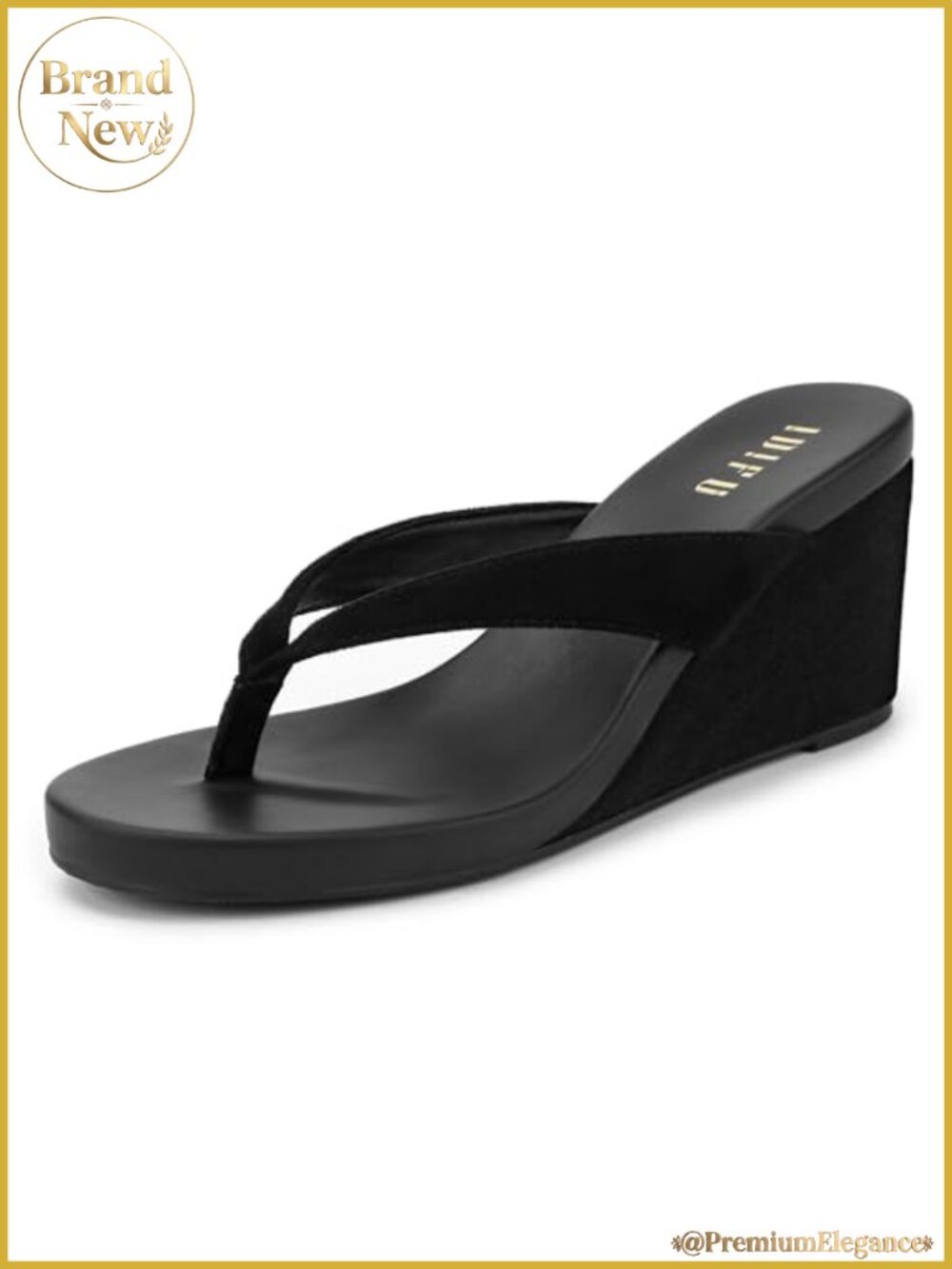 IDIFU Wedge Thong Flip Flops Platform Sandals 3.4 Inch Slip On